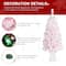 Glitzhome® 4ft Pre-Lit Flocked Pink Artificial Christmas Porch Tree, Multi-color LED Lights